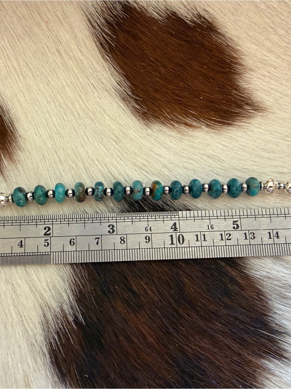 ❤️ Kingman Turquoise 3mm 4mm 5mm 8mm Navajo Desert Pearl Bracelet 7+2”L - Picture 10 of 11